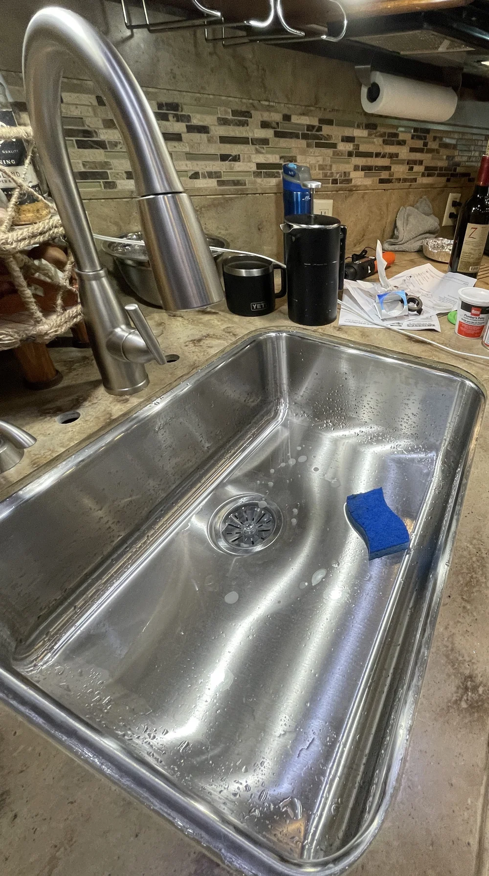 Sink install in progress