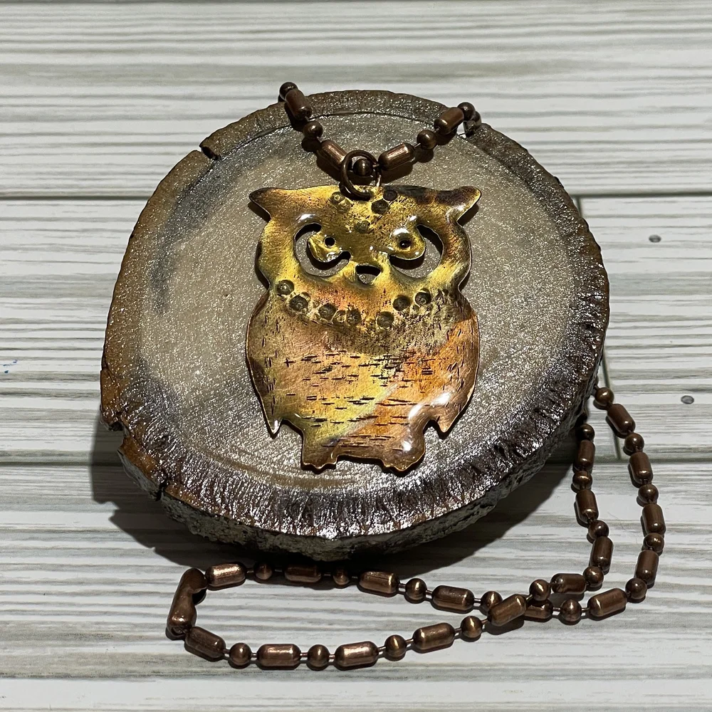 Copper Resin Owl
