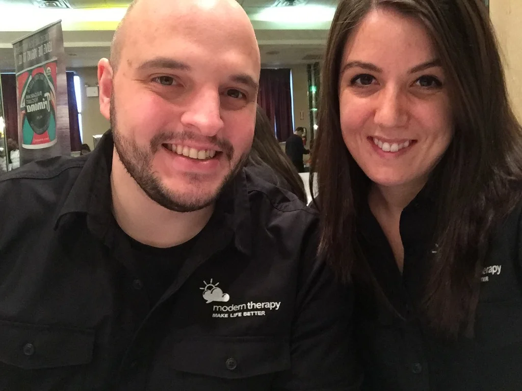 Co-founders Brandon and Cassie manning the booth!