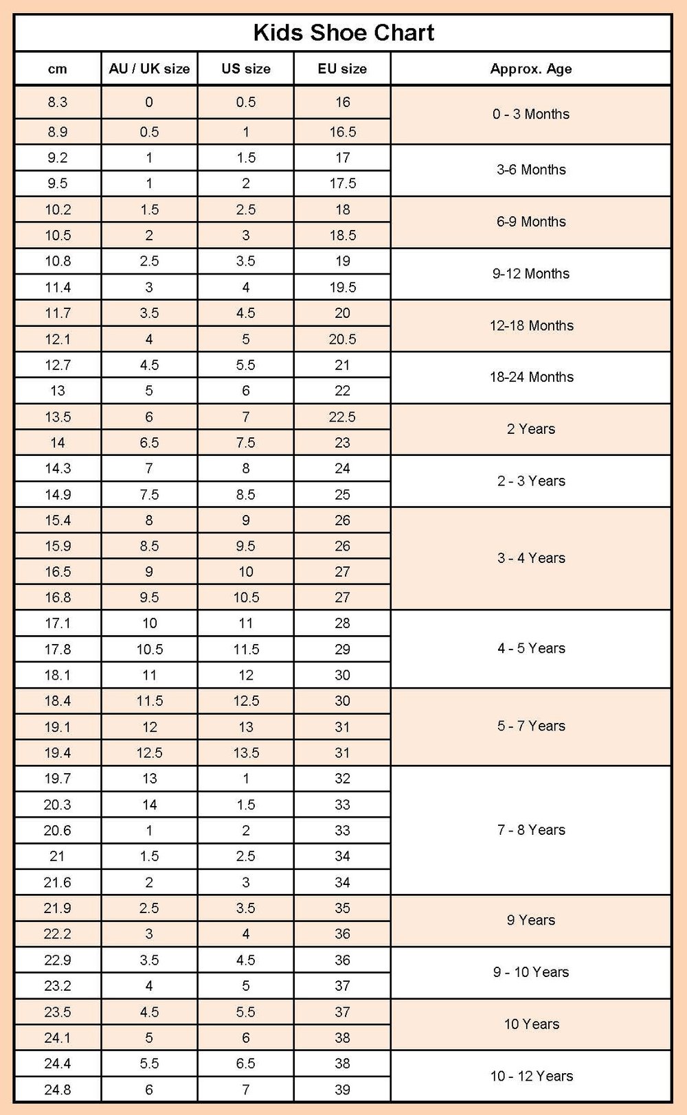33 shoe size in australia
