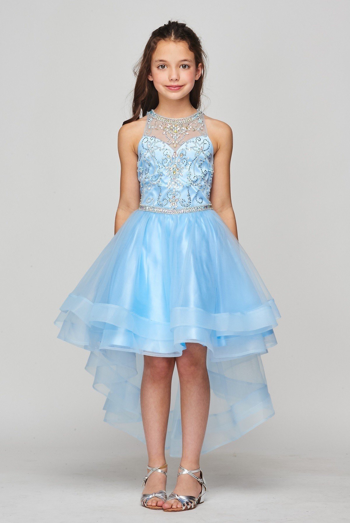 blue rose formal dresses Sky Blue Lace Prom Dress Long V Neck Rose Red Formal Dress PG810 US2 / Navy Blue