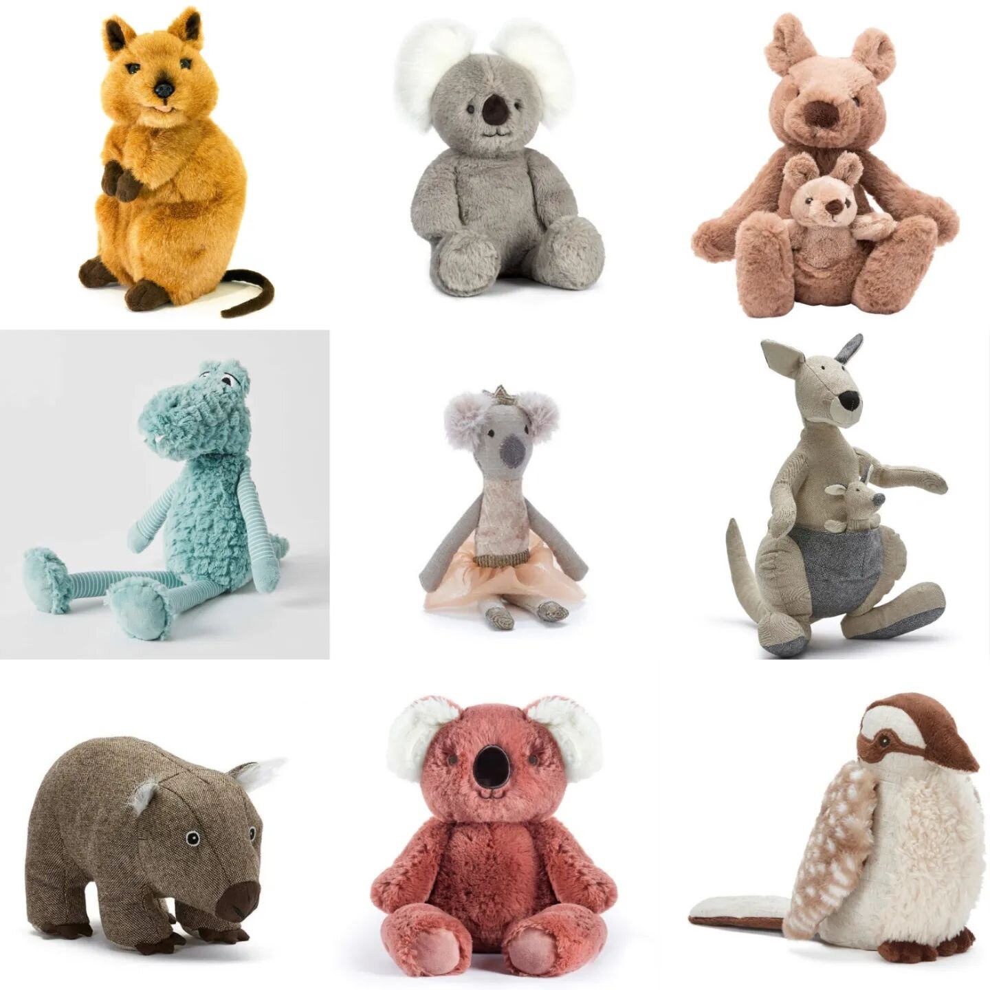 Just some of our enormous range of Australiana plush toys we carry in store from some of our favorite brands

#australiantoys #koalaplush #kangarootoy #kidsplush #kidstoys #australia #kidsstore #kidsboutique #karrinyupshoppingcentre #wombat #kookabur