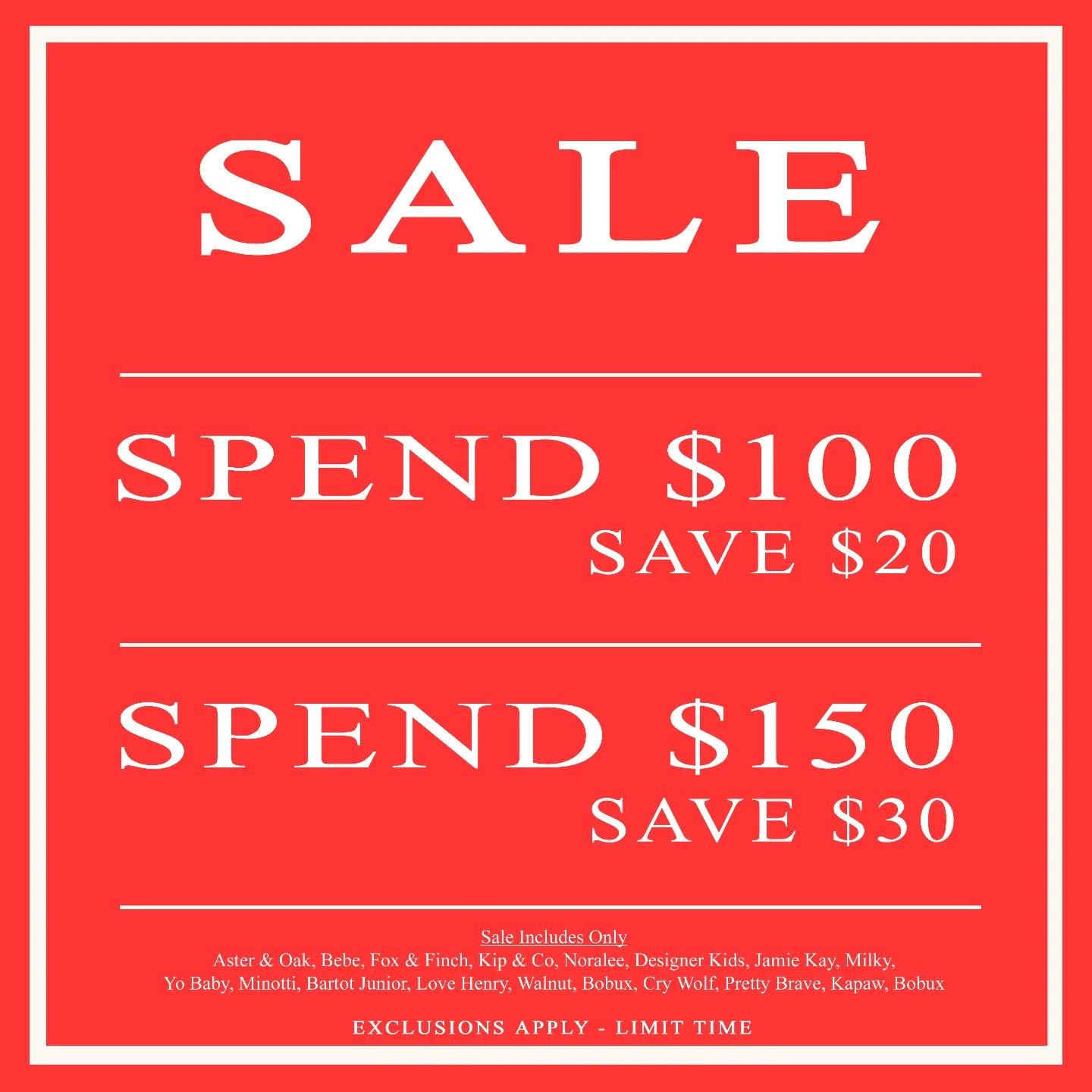 Spend and Save Sale on Now

#sale #spendandsave #kidssales #kidsboutique #karrinyupshoppingcentre