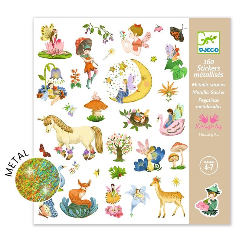 Djeco - Fantasy 160 Metallic Stickers