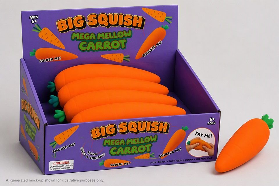 Arriving soon - Giant Squeeze Mega Mellow Carrot - 33.5cm