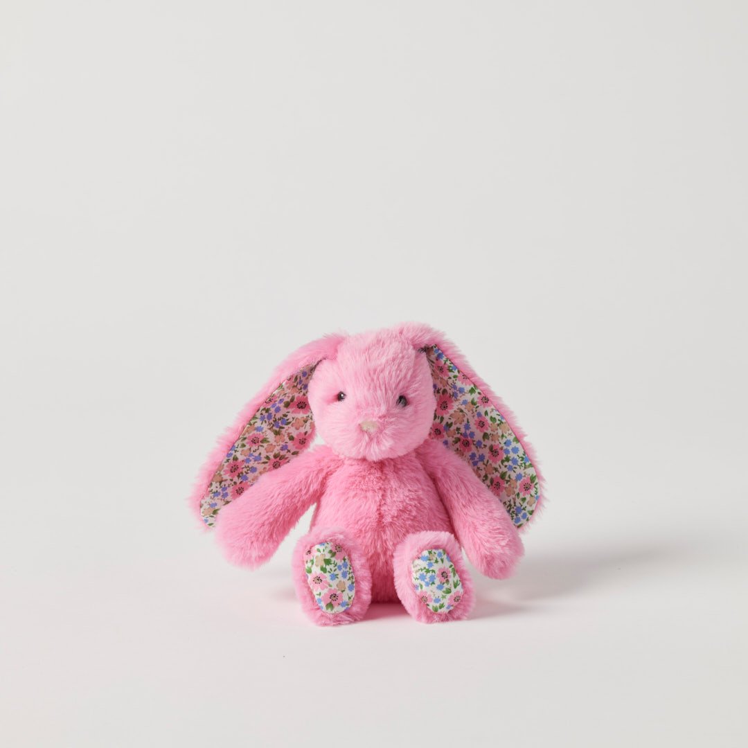 Arriving Soon - Jiggle & Giggle - Floral Sherbet Pink Bunny Rattle