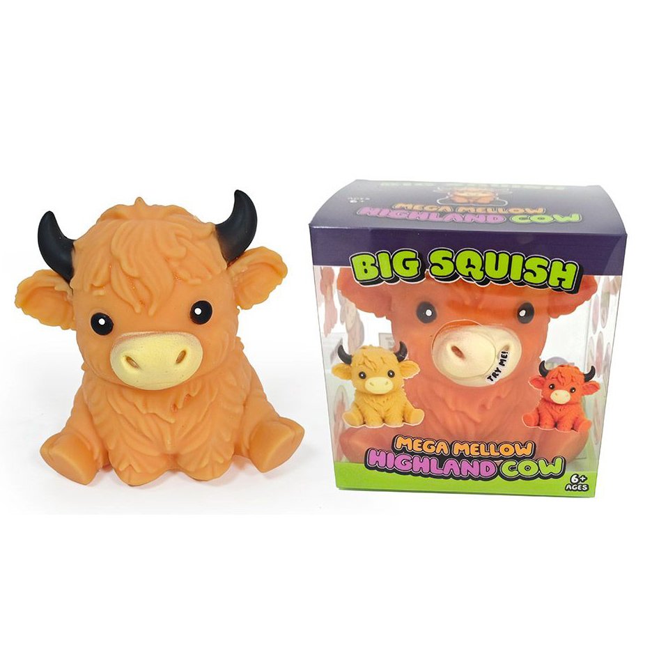 Giant Squeeze Mega Mellow Highland Cow - 15cm