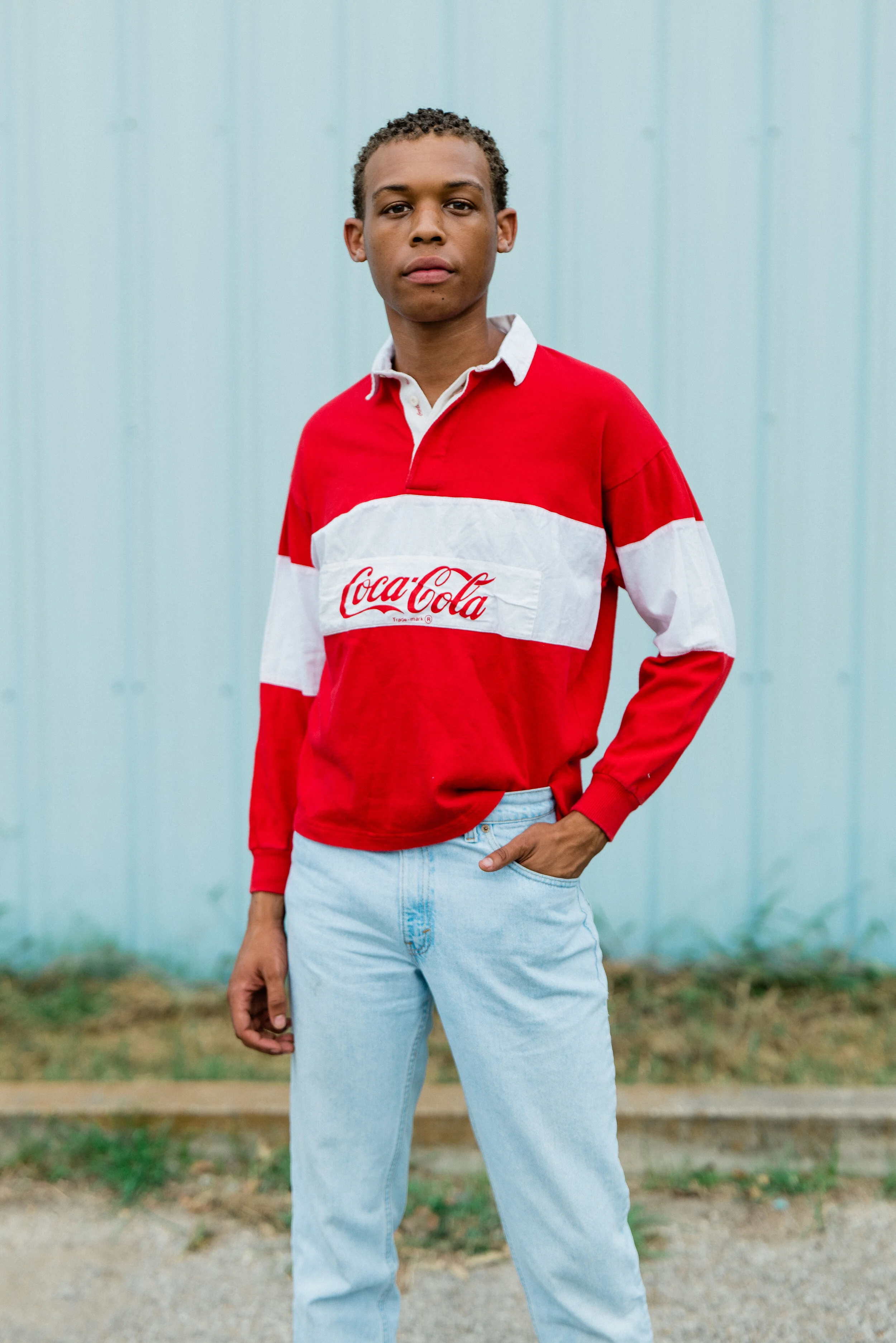 80s Coca-Cola Rugby Collared Shirt 