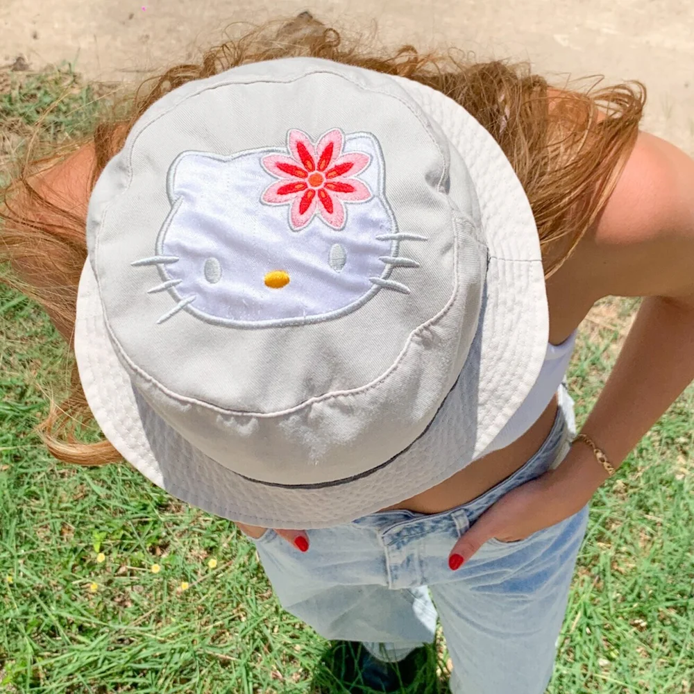 Vintage Sanrio 2004 Hello Kitty White & Pink Adult Bucket Hat Hello Kitty x Love Your Melon Speckled Hero Bucket Hat (Pink) main image 4
