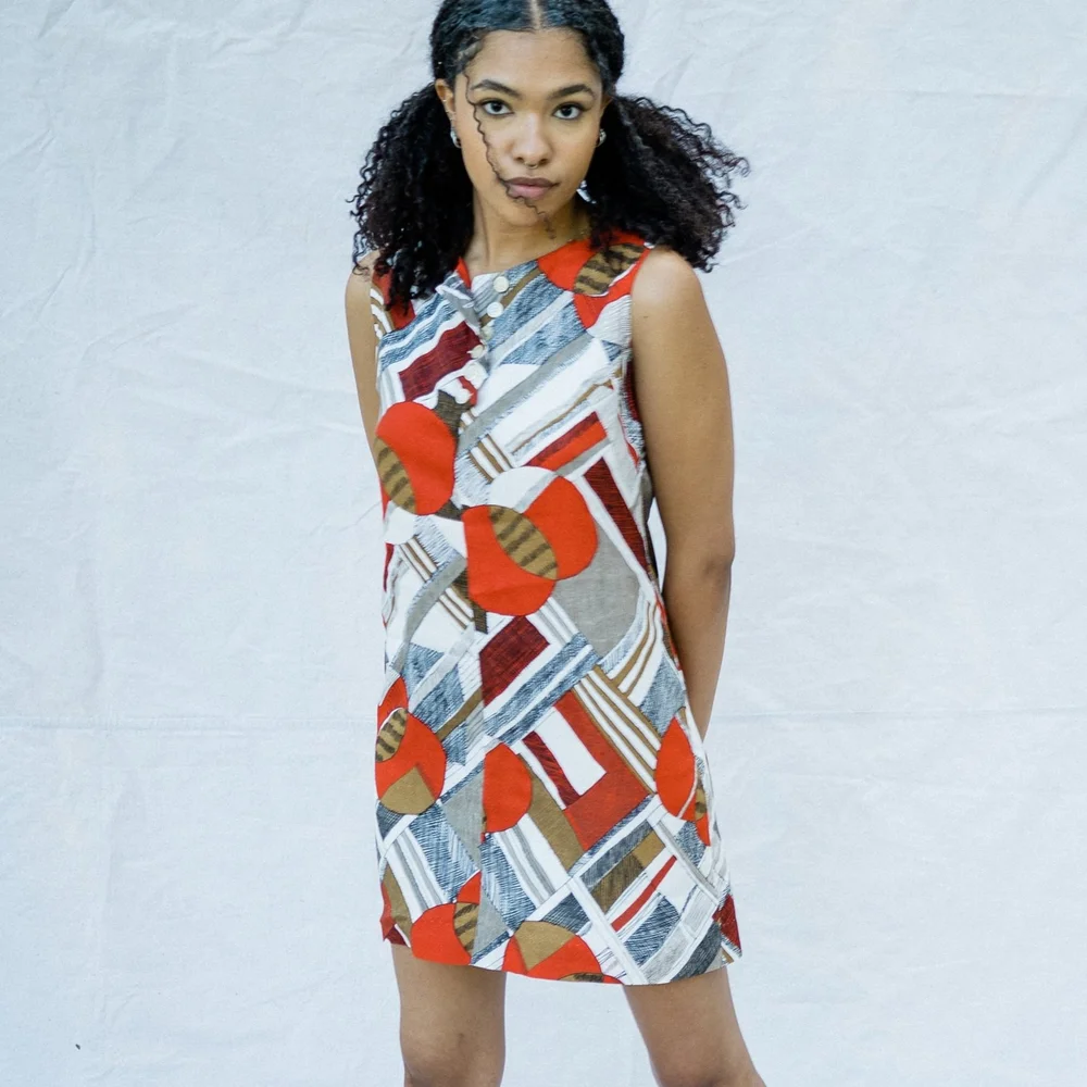 60s Patterned Mod Mini Dress ODDBALLL VINTAGE 60s Patterned Mod Mini Dress ODDBALLL VINTAGE