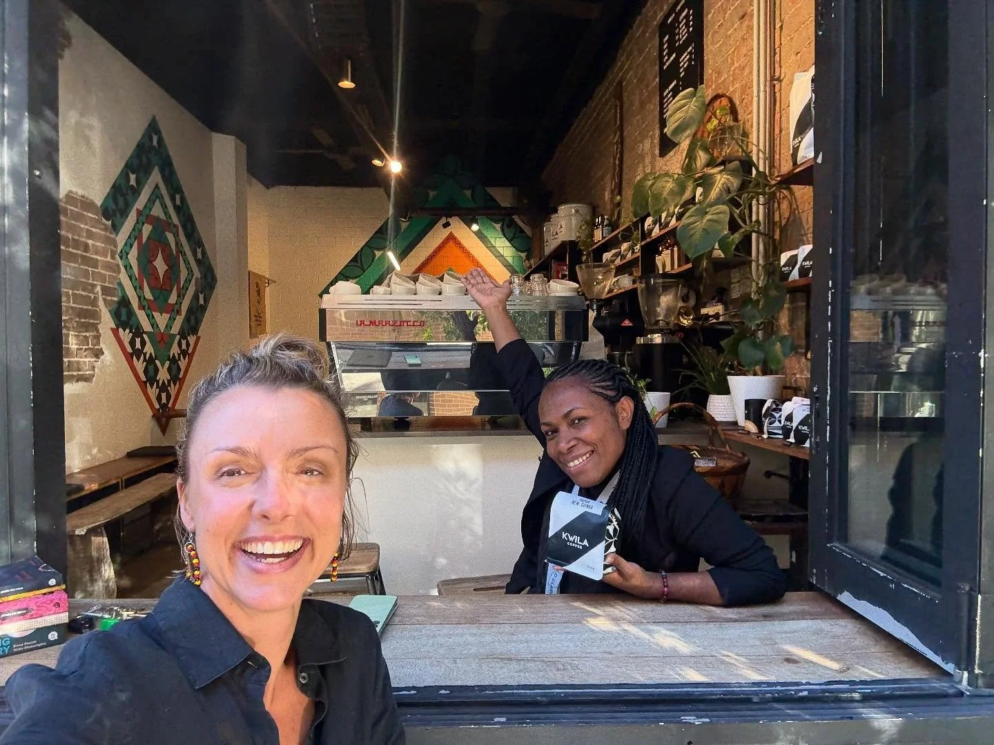 Big smiles for sharing time in the city together 🫶🏾
The last place we were together was in PNG (Eastern Highlands) delivering menstrual health products &amp; awareness. Awesome to finally share a cuppa at the first place that enabled our collaborat