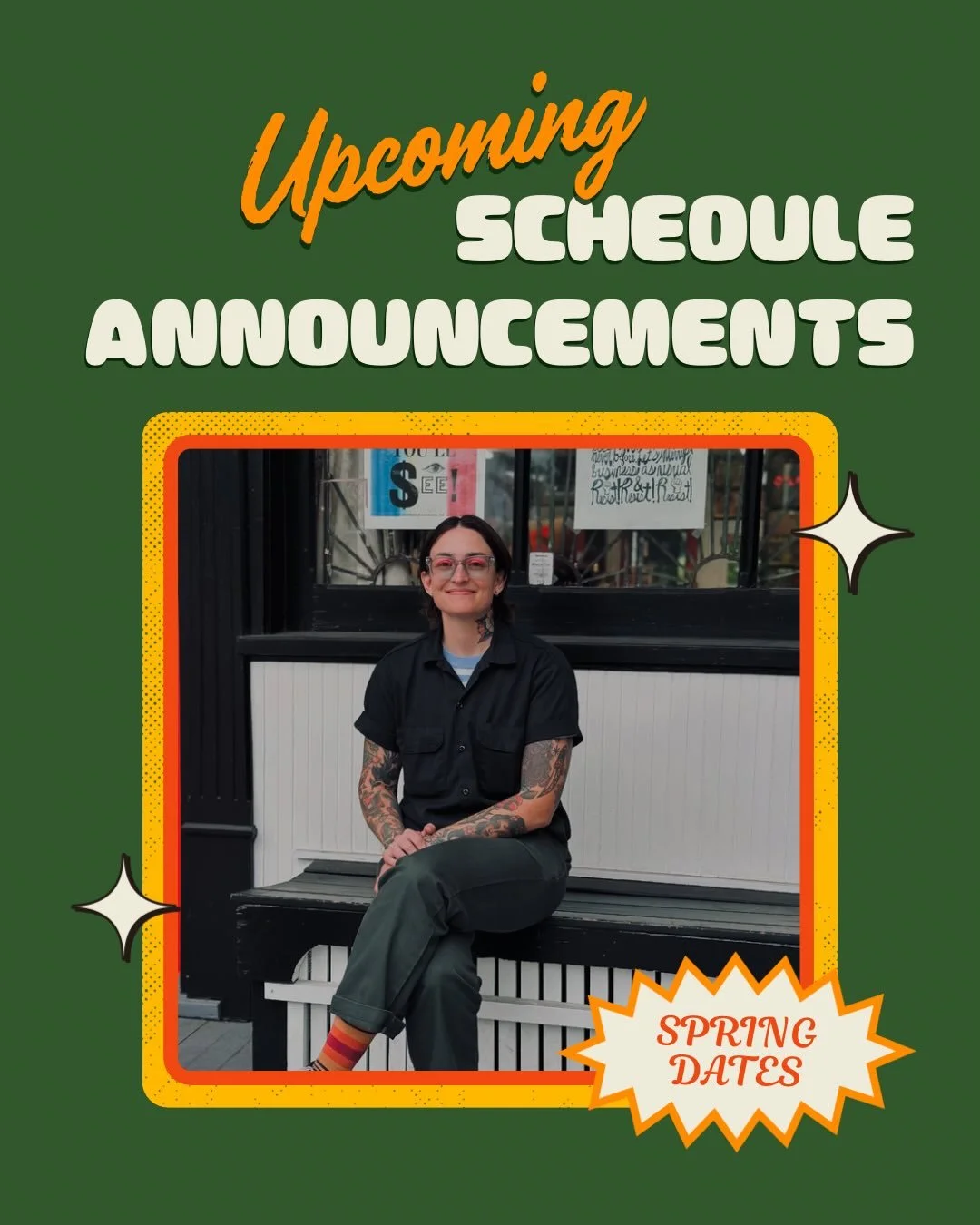 New schedule and some upcoming travel dates! Link to book is in my bio!