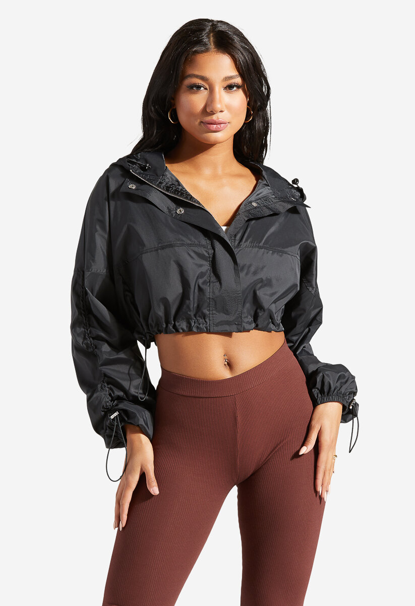 Cropped Cinched Windbreaker