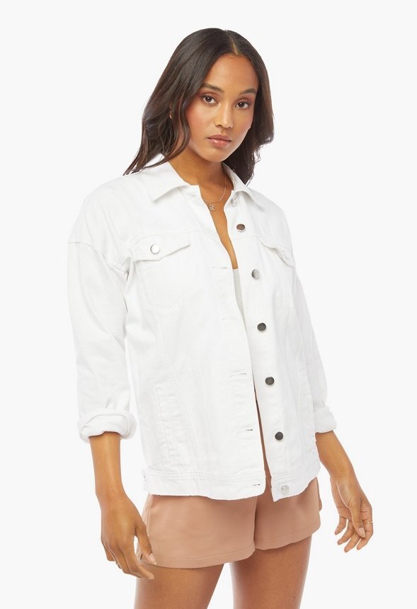 Oversized Denim Jacket - White