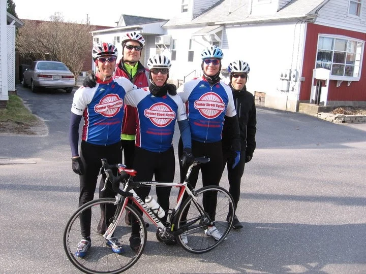 Baby it's cold outside! Center Street Cycles staff and friends get ready for winter ride.