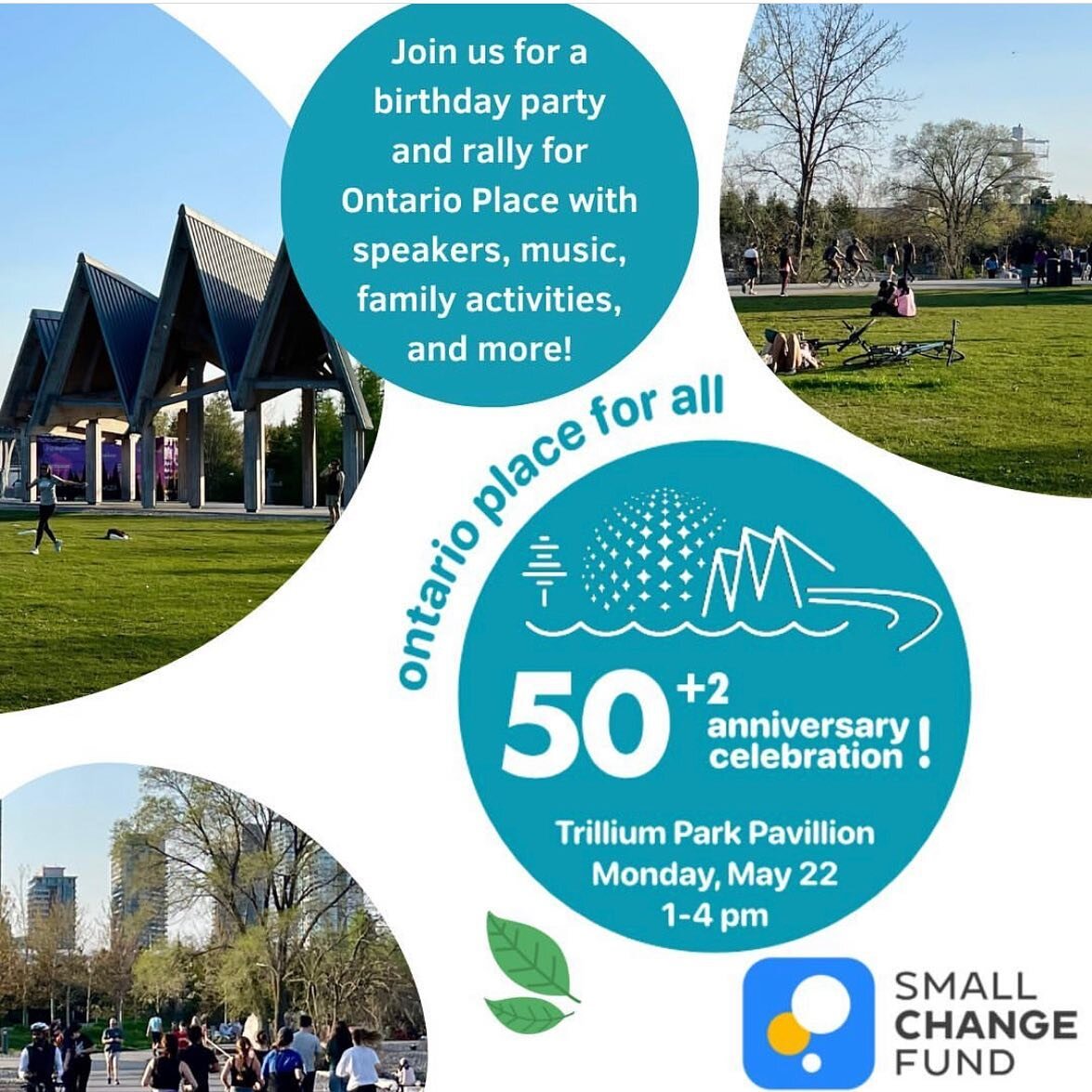 Spend your Holiday Monday celebrating Ontario Place, with a birthday party and rally organized by @ontarioplace4all with live music from @domlouismusic @yoharmer and @rheostaticsofficial in the idyllic surrounds of Trillium Park. 

See you there!