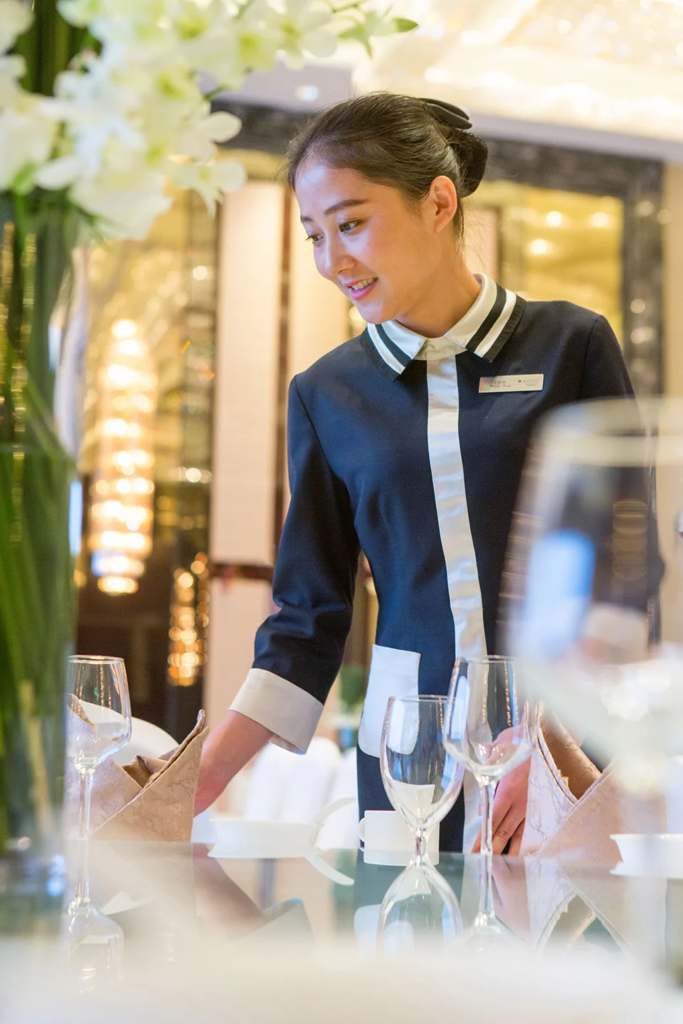 Woman Serving Table