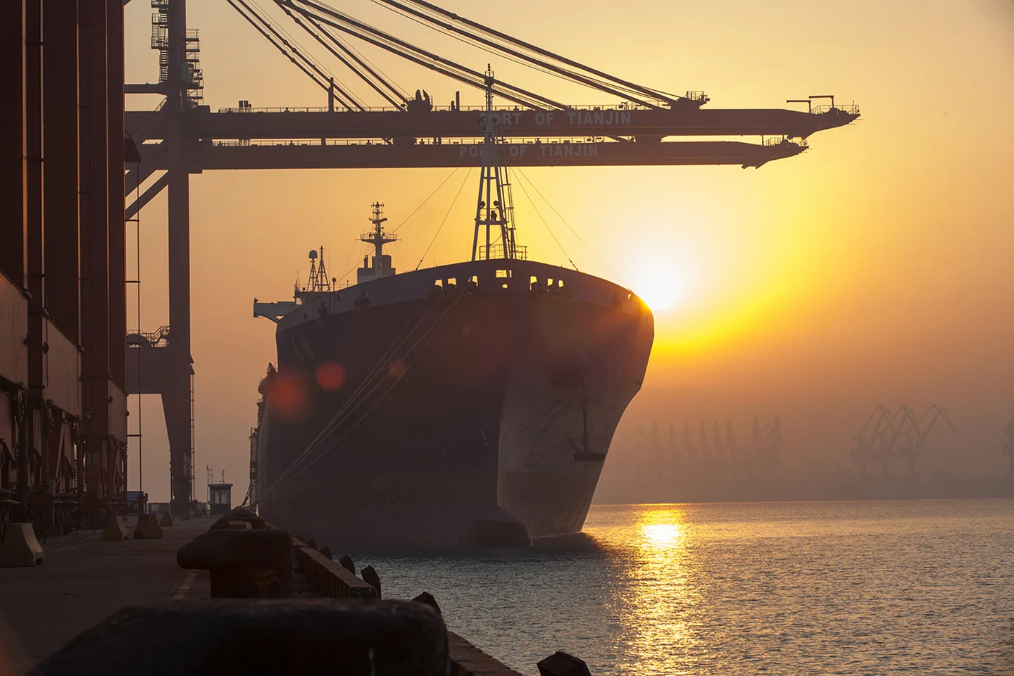 Ship docked at port