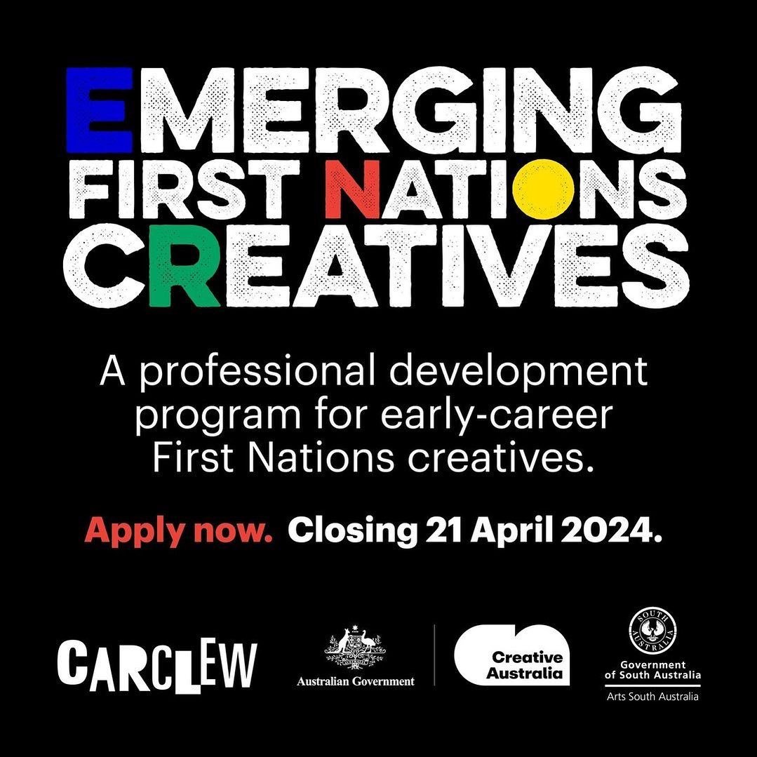 CALLING ALL EMERGING FIRST NATIONS CREATIVES // Get around this deadly new program from @carclew ✨

Posted @withregram &bull; @carclew We&rsquo;re recruiting four Emerging First Nations Creatives to undertake our exciting new program! ⁠
⁠
Over 18 mon