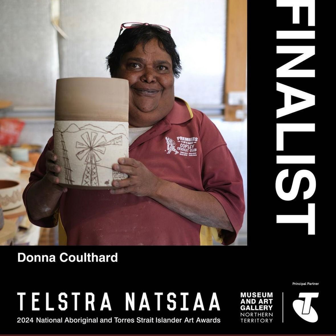 TELSTRA NATSIAA FINALISTS ANNOUNCED // Congratulations to all the Telstra NATSIAA finalists of 2024! ✨ We are incredibly proud to see Donna Coulthard (Adnyamathanha, Kuyani) and Mardawi Lakun (Ngarrindjeri) among the finalists this year! Ku Arts are 