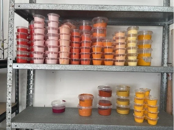 The studio paint shelf 