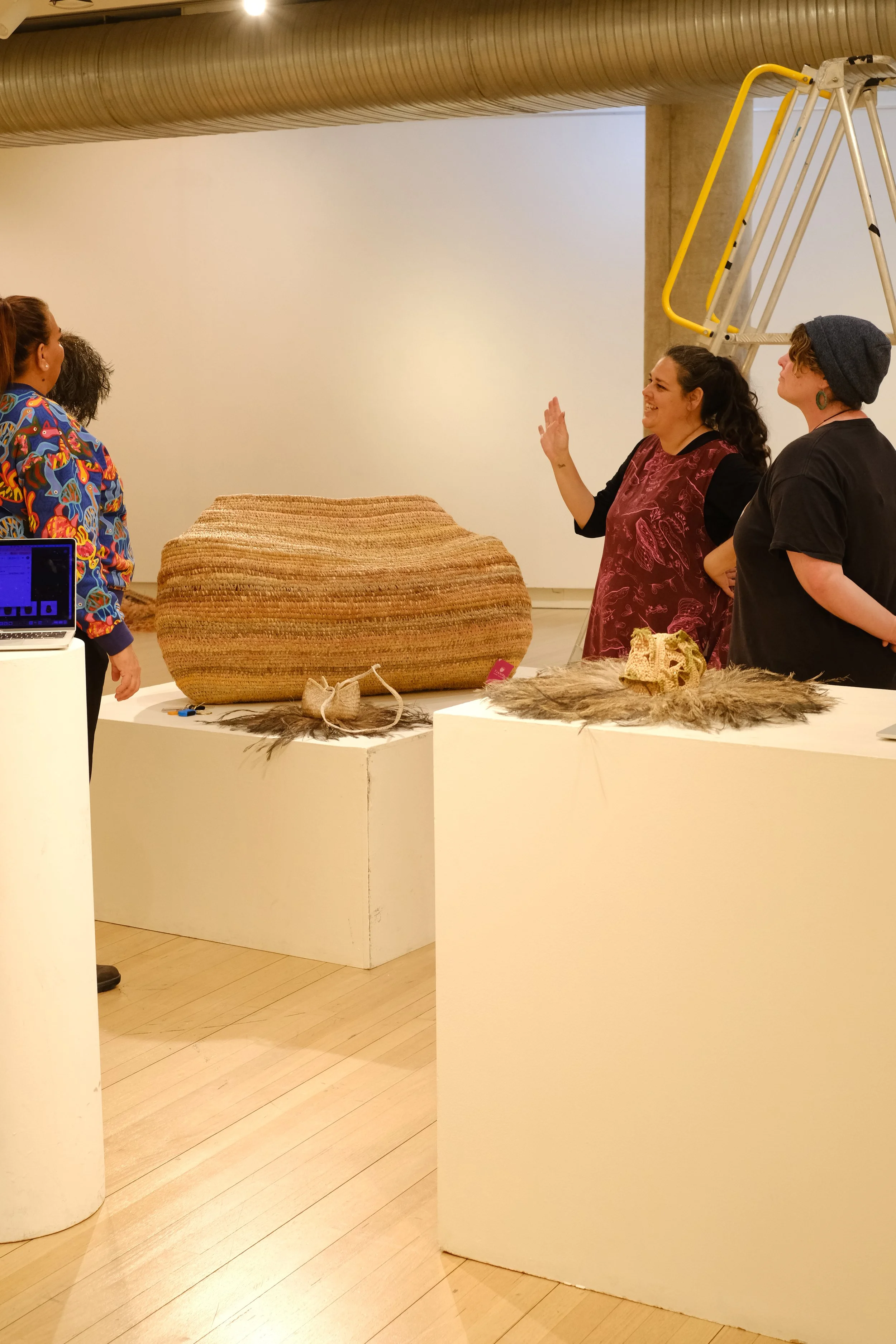 Behind the scenes, curators Marli Macumba, Kristal Matthews and Hannah Presley. Images: Ku Arts