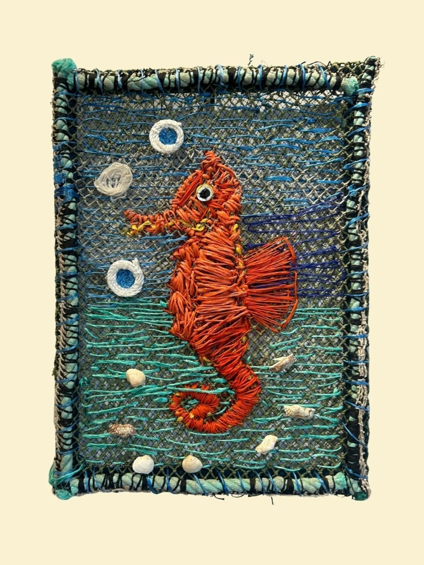 ARTWORK SPOTLIGHT: Seahorse by Verna Lawrie
📍Arts Ceduna on the Far West Coast of South Australia
🎨 Painter, fibre artist

Created from ocean-waste and found objects, Seahorse speaks to the fragility and beauty of our oceans. On show in Water Stori