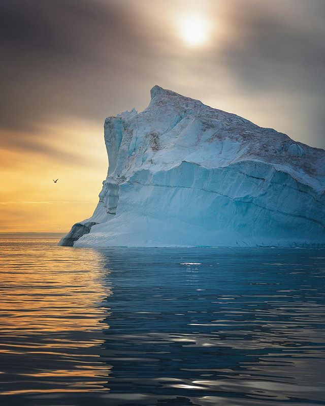 Help me caption this 👊 sunset in the Ilulissat icefjord.