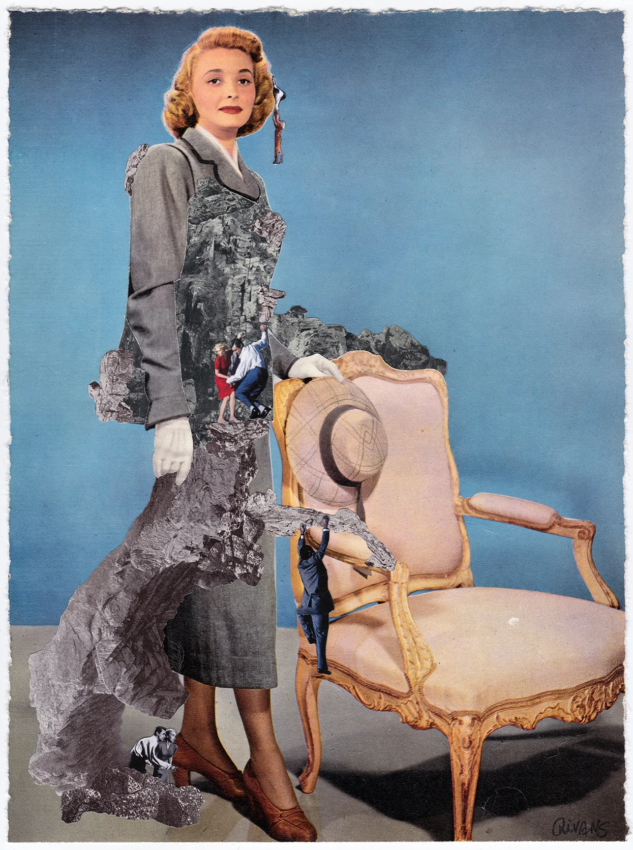 In Search of Gold Original Collage, Vintage Magazine Page 34 x 39cm Sold