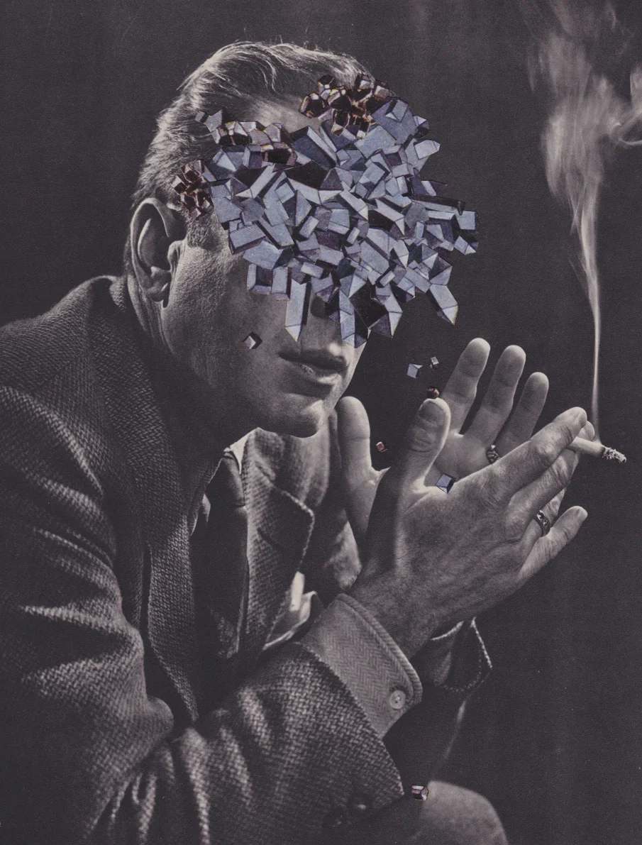 Meeting Infinity Head On Original Collage, Vintage Magazine Page 34 x 39cm £550 To purchase this print, please click here