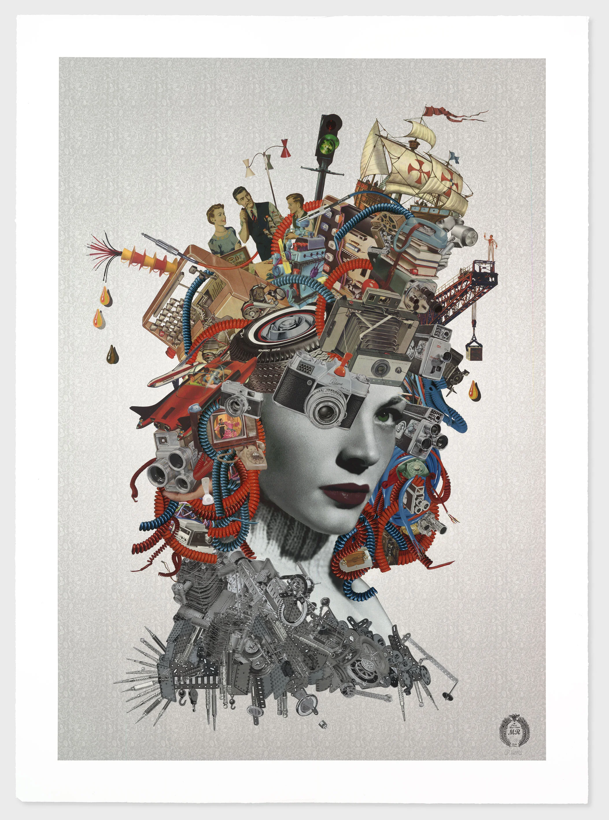 Billie Ray Giclee with Silkscreen and silver leaf on Minuet with Torn Edges 34 x 39cm £470 To purchase this print, please click here
