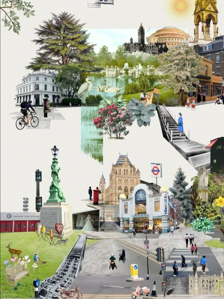 Safe In Your Hands is a meticulously conceived collage commissioned by @ackermanstudios 

Created for The London Memorial Hospital in South Kensington, this piece weaves together layers of London and Houston through hundreds of carefully cut and plac