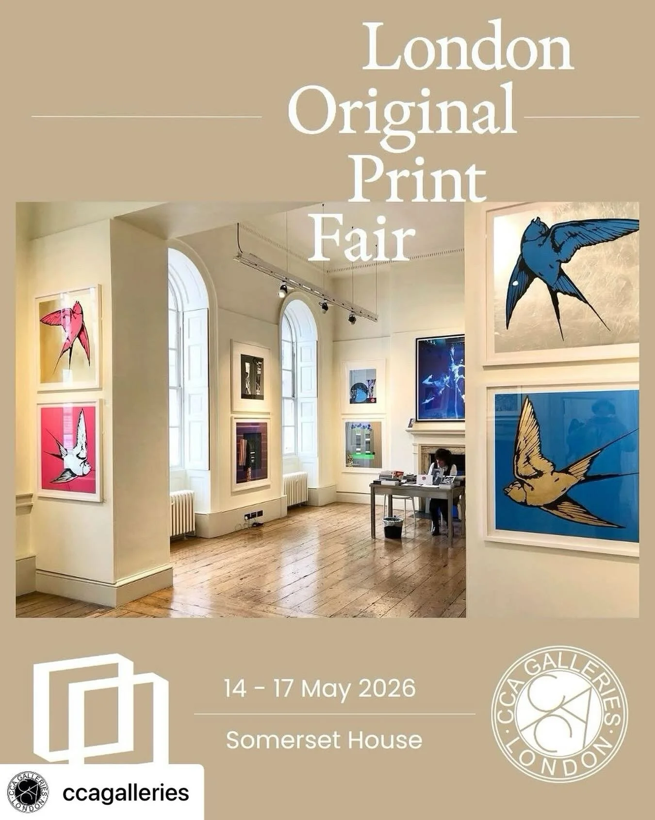 Exciting news, please see this reshare. I can&rsquo;t wait to be at this amazing print fair in London!  Get @reshare_app &bull; @ccagalleries @ccagalleries will be exhibiting at the 2026 @londonoriginalprintfair 
⁣
📍 Somerset House⁣
📅 14&ndash;17 M