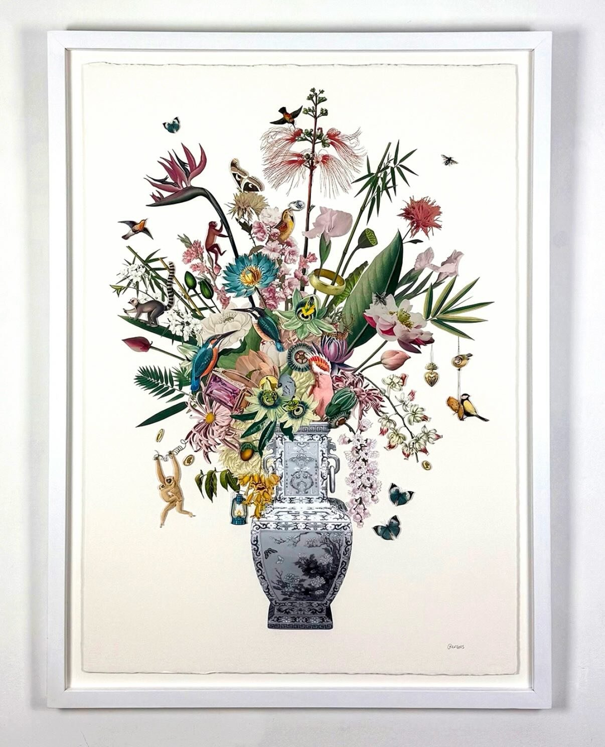 @cubegallerylondon Collage artist Maria Rivans delivers key statement pieces that both intrigue and draw the observer in for a closer look. These works are created from the artist&rsquo;s collection of eye-catching vintage imagery sourced from used b