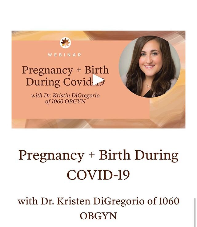 For many of you who have missed Dr. DiGregorio&rsquo;s webinar a week ago. The recording of &ldquo;Pregnancy + Birth During Covid-19 &ldquo; with Dr. Kristin DiGregorio is now available! @poppyseedhealth  Go take a look!  https://www.poppyseedhealth.