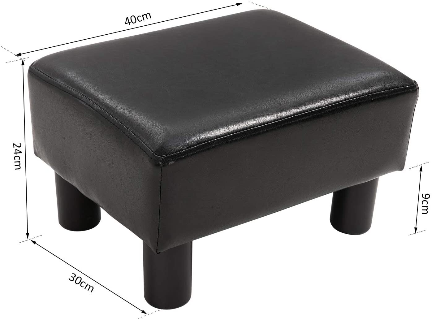 Faux Leather Footstool Ottoman Cube, Faux Leather Footstool