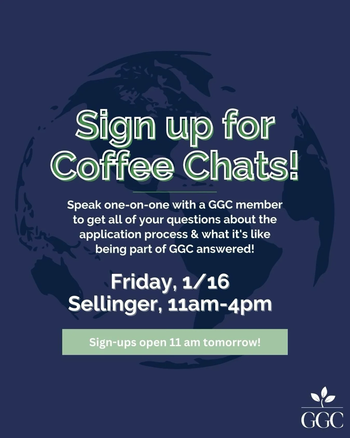 Join our email list with the form in our bio to be emailed our coffee chat sign-up link tomorrow at 11 am! 

The sign-up link will also be added to our bio and our website at 11 &mdash; don&rsquo;t miss out!!