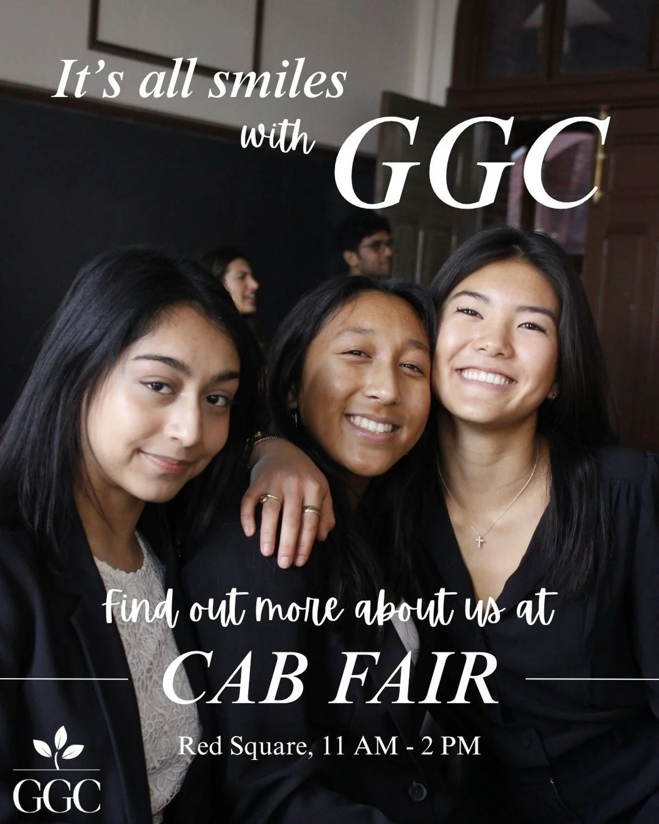 Come meet GGC tomorrow at CAB Fair! Stop by Red Square between 11 AM and 2 PM to hear about our project work, meet our members and learn about their experience, and ask any questions about the application process. We hope to see you there!