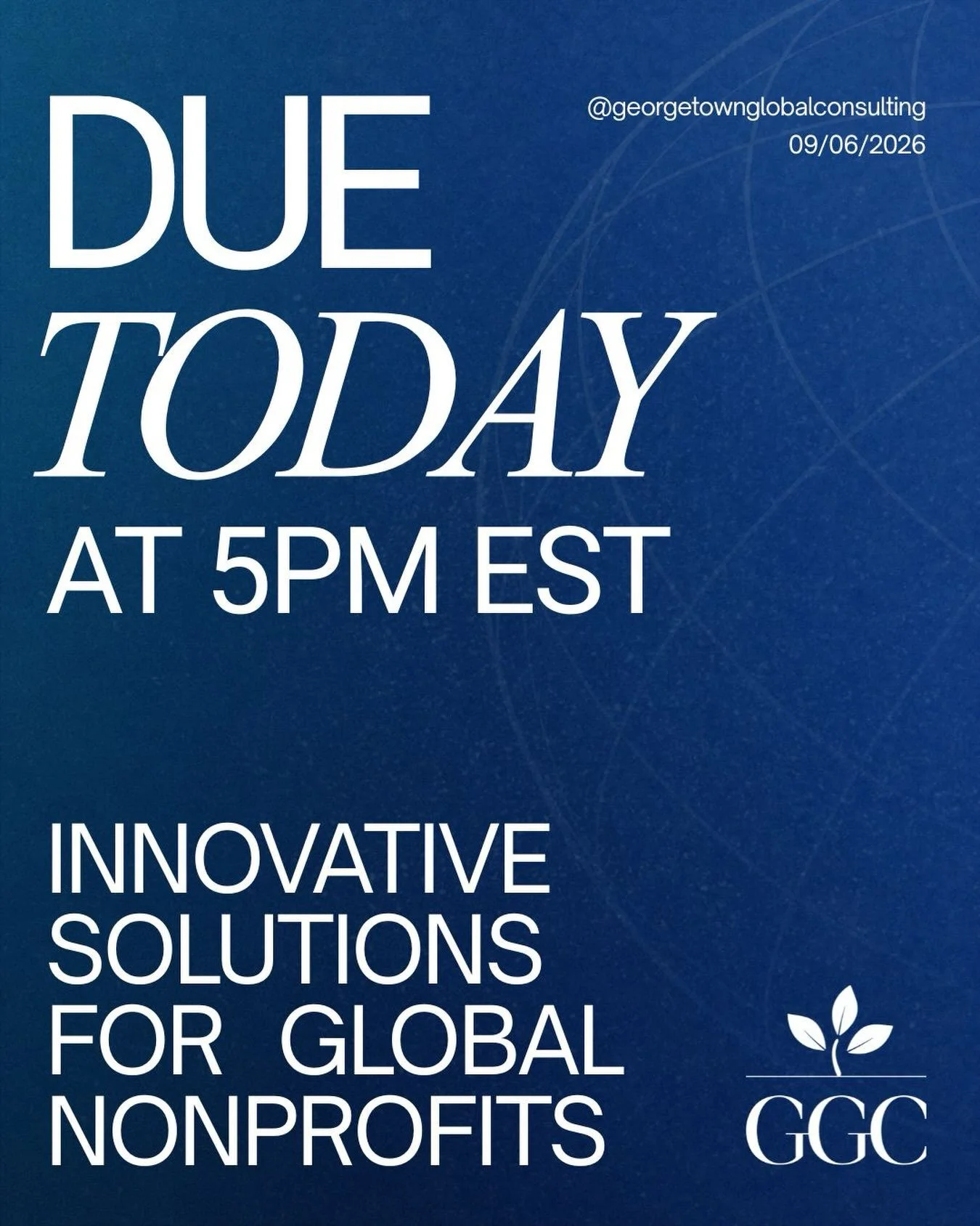 Applications close today at 5PM EST!

If you are interested in joining GGC and collaborating alongside a team of friends committed to creating meaningful impact through international development work, make sure to submit your application before the d