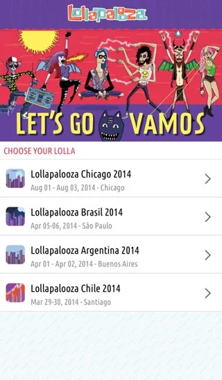 mobile app for events lollapalooza festival