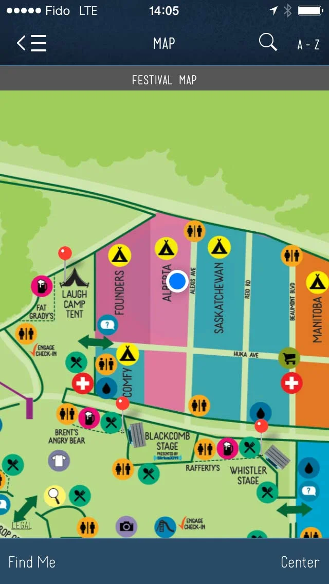Pemberton Music Festival map app screenshot