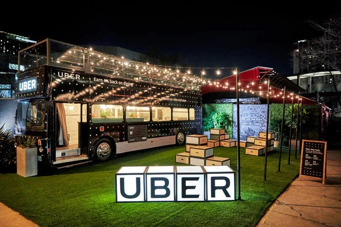 Uber took guests on a gourmet ride around Austin for their activation. Image from BizBash .