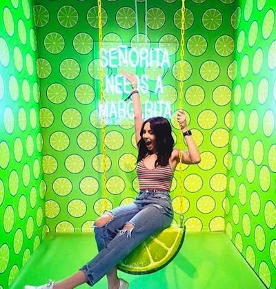 Presented by hot sauce brand Cholula, creative agency Tacotopia created this lime swing for the perfect photo opportunity at SXSW 2019. Image via Tacotopia .