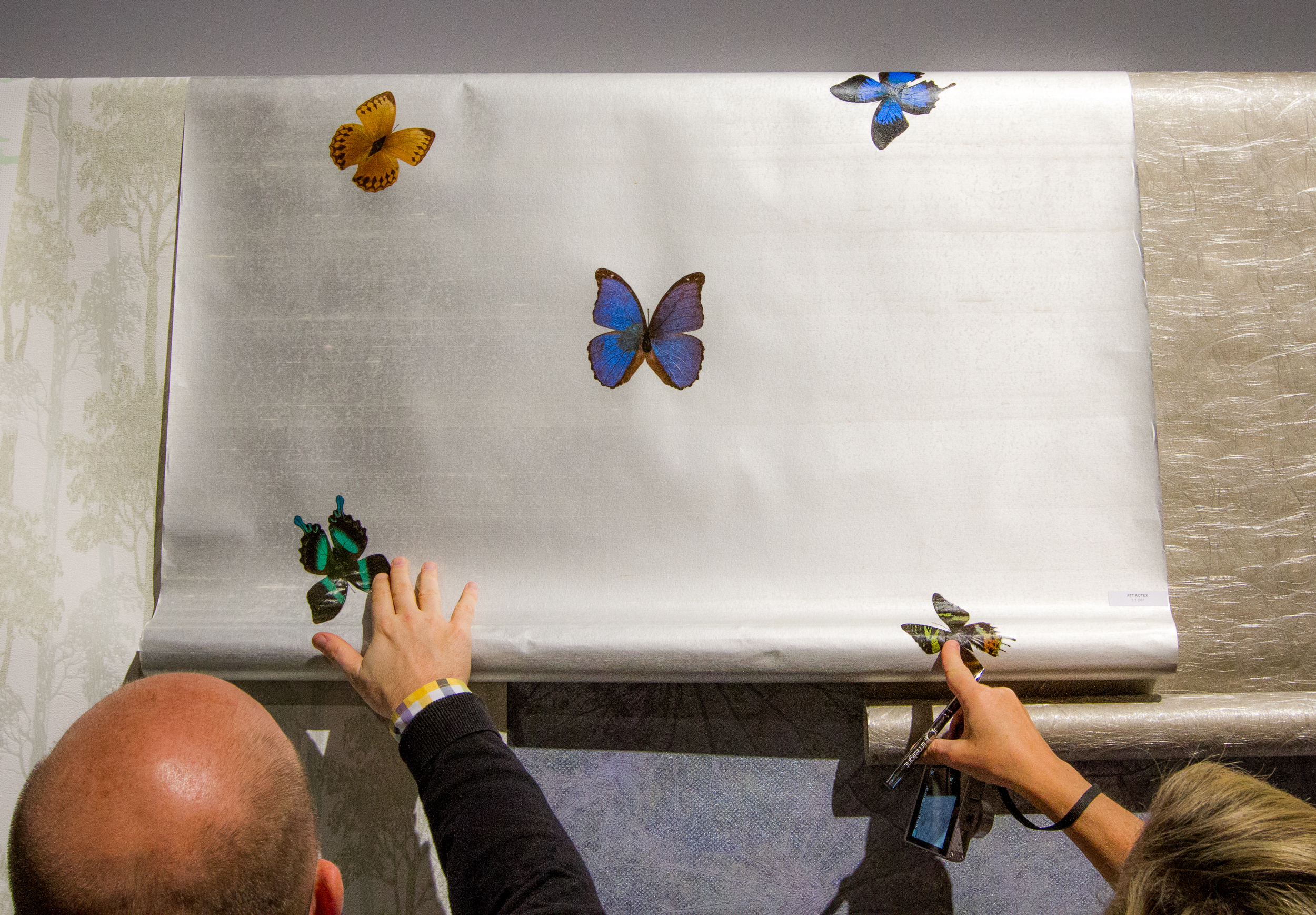 A wall covering that incorporates real butterflies.&nbsp; 