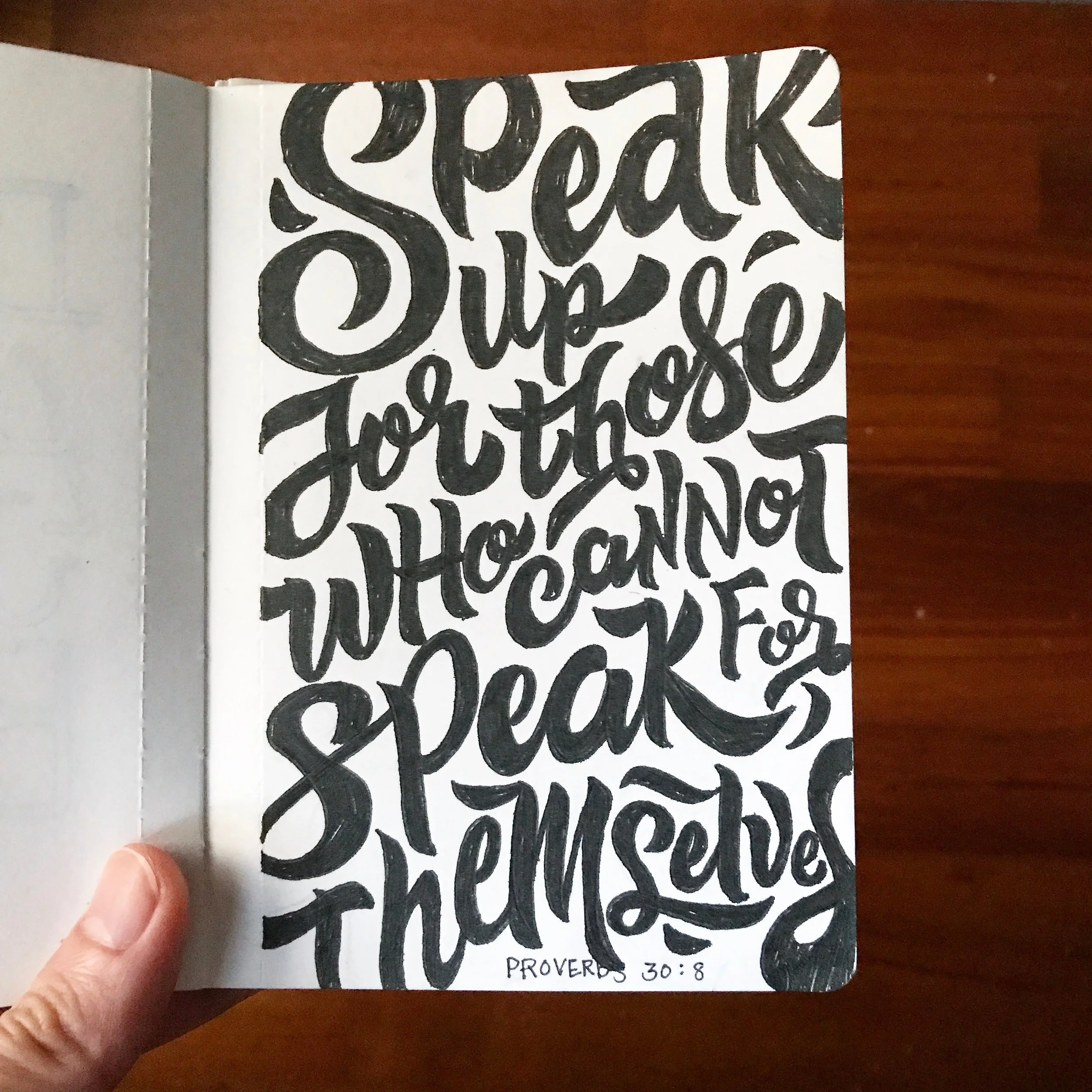 Lettering on notebook