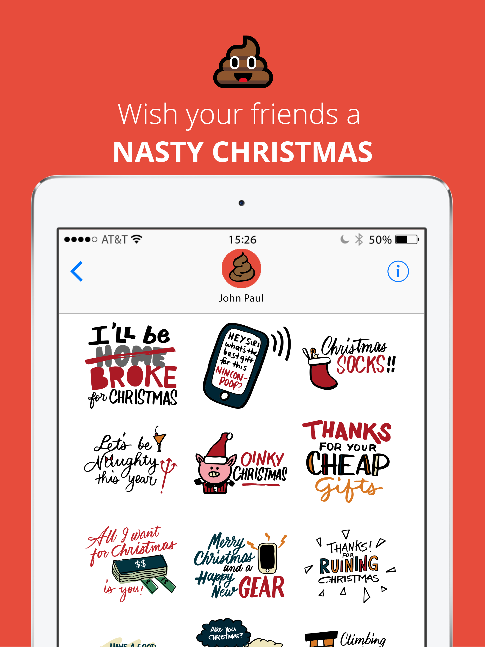 Nasty Christmas iOS Stickers