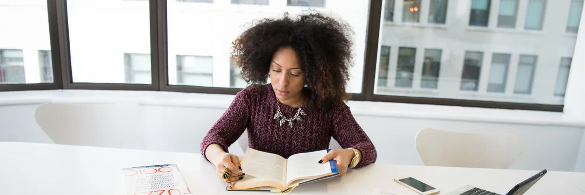Woman reading a book