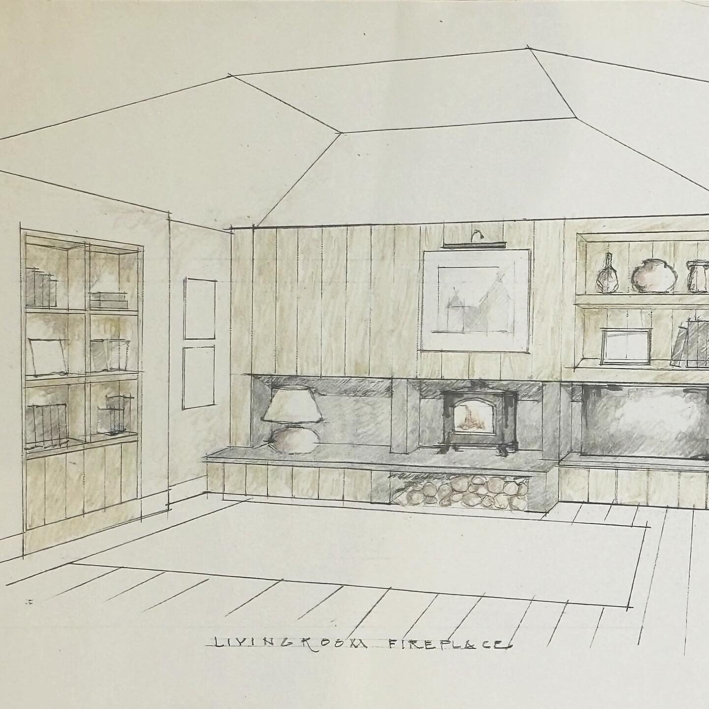 @brazilassociates founder Paul Brazil&rsquo;s interiors sketch of a family room in the new part of a Victorian refurbishment, currently in progress in south county Dublin