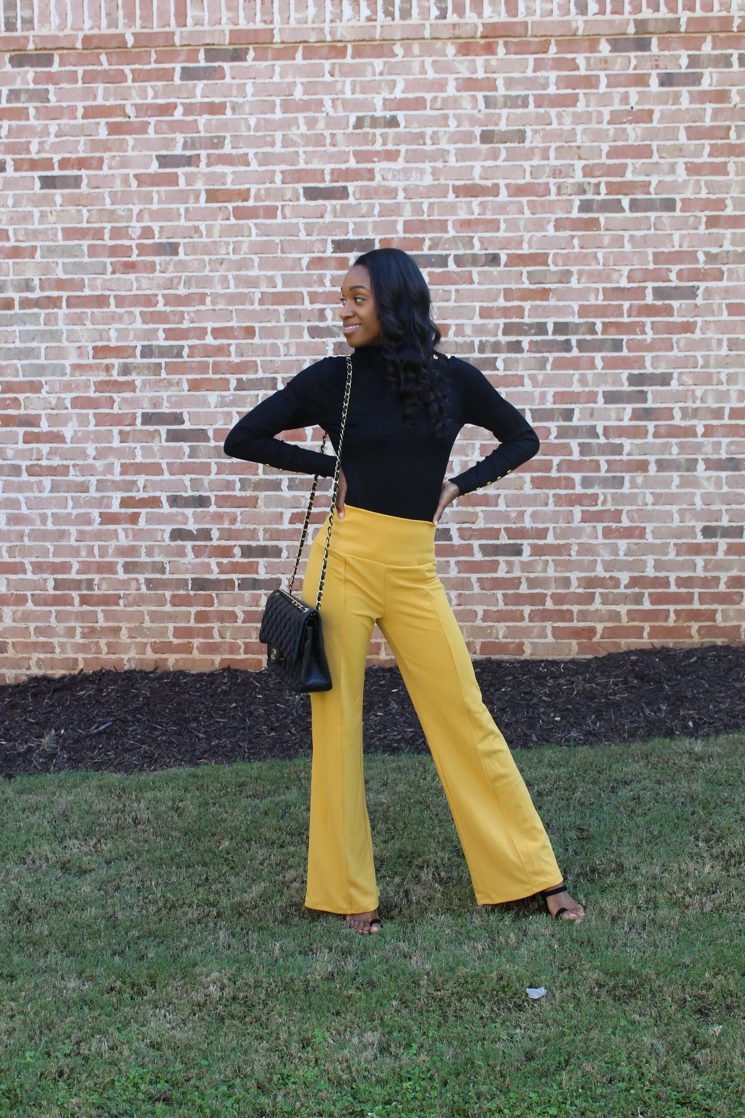 Mustard Yellow Wide Leg Pants — PINKY 