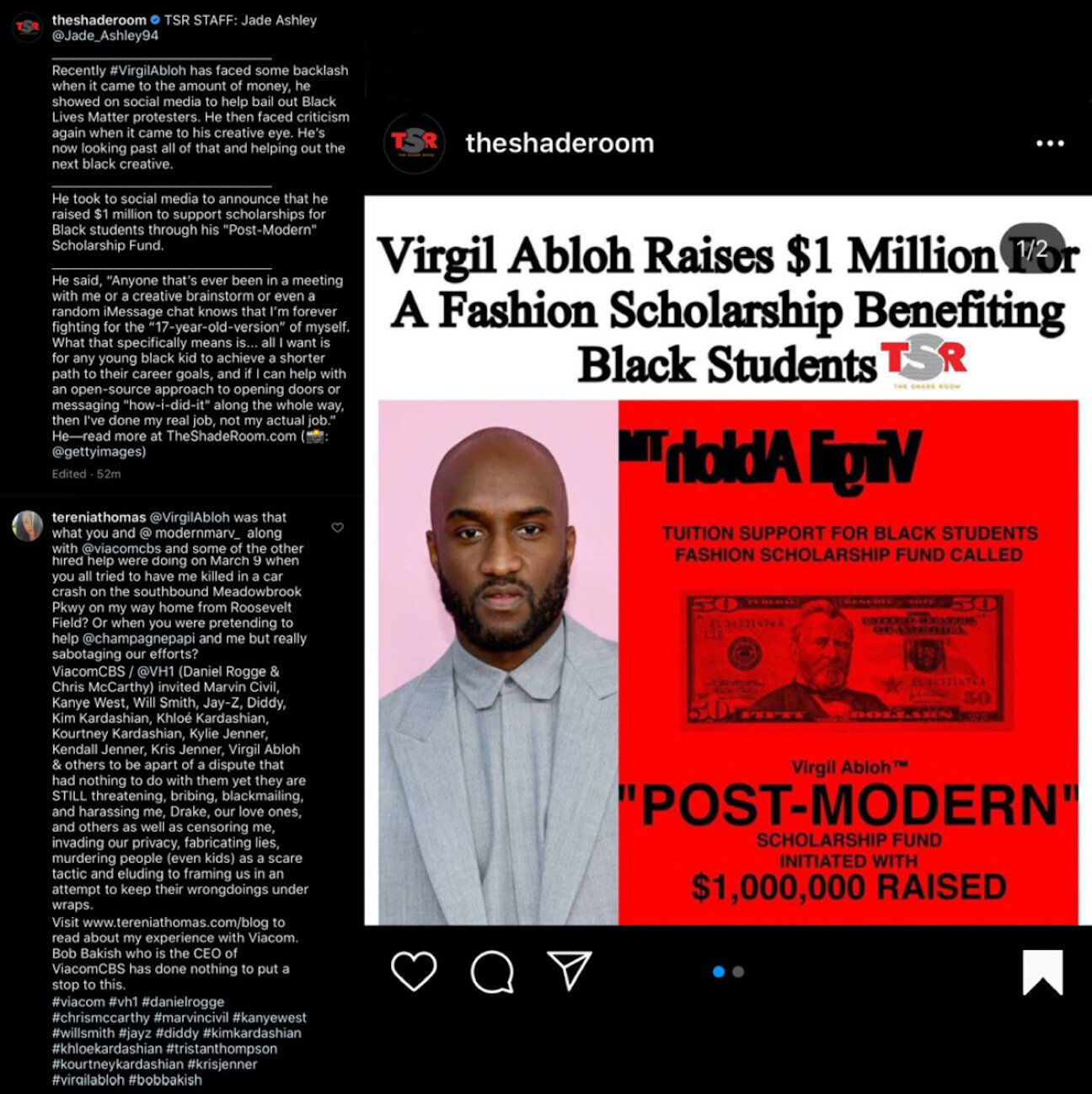virgil abloh was trying to  bribe me as well as force marvin civil aka modernmarv_ onto me even though virgil knows I want nothing to do with marvin &amp; he has hiv which is why the image is red